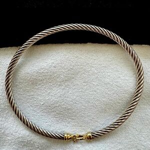 David Yurman 3mm Cable Collectibles Buckle Bangle Bracelet